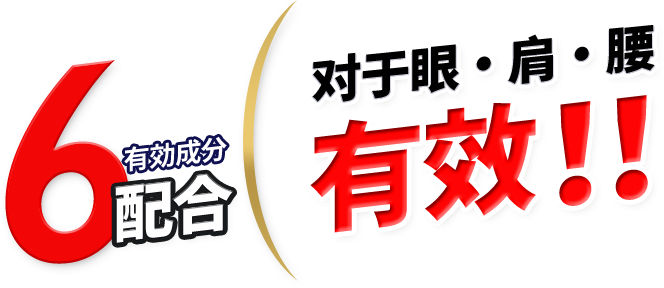 6有効成分配合 对眼、肩、腰有效!