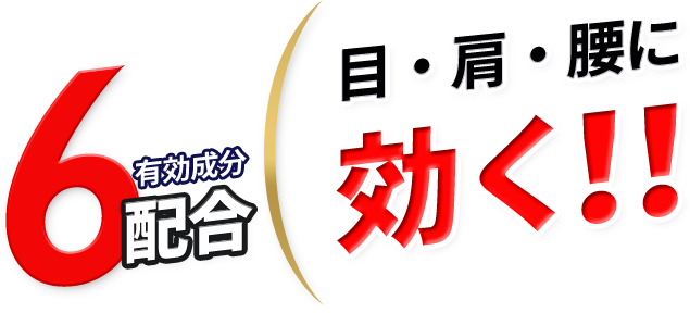 6有効成分配合 目・肩・腰に効く!